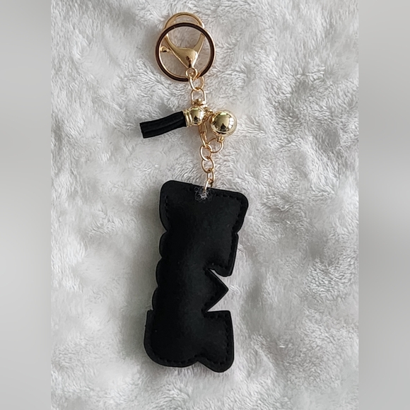 Designer Inspired Black and Red Heart Keychain Bag Charm - Picture 4 of 4